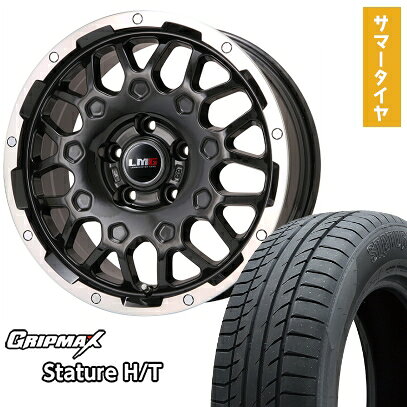 【取付対象】225/65R17 夏タイヤ ホイール4本セット GRIPMAX スタチャー H/T BSW（限定） (5/114車用) LEHRMEISTER LMG MS-9W ブラック/ブラッククリアリム 17インチ【送料無料】