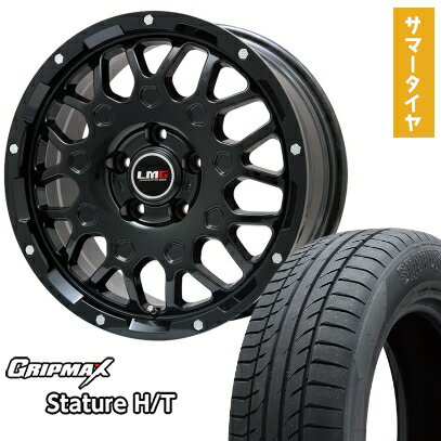 【取付対象】225/65R17 夏タイヤ ホイール4本セット GRIPMAX スタチャー H/T BSW（限定） (5/114車用) LEHRMEISTER LMG MS-9W グロスブラック 17インチ【送料無料】