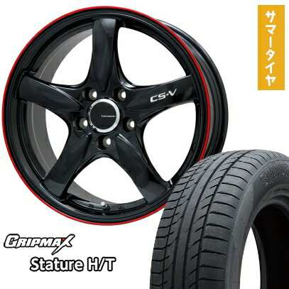 【取付対象】235/55R18 夏タイヤ ホイール4本セット GRIPMAX スタチャー H/T BSW（限定） (5/114車用) LEHRMEISTER CS-V(グロスブラック/レッドリム) 18インチ【送料無料】