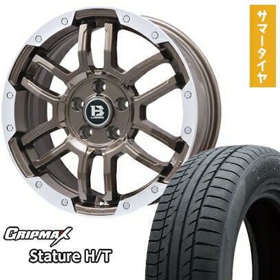 【取付対象】225/65R17 夏タイヤ ホイール4本セット GRIPMAX スタチャー H/T BSW（限定） (5/114車用) BIGWAY B-LUGNAS FRD(ブロンズ/リムポリッシュ) 17インチ【送料無料】