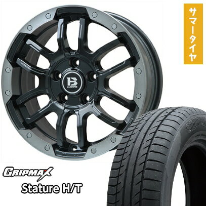 【取付対象】225/50R18 夏タイヤ ホイール4本セット GRIPMAX スタチャー H/T BSW（限定） (5/114車用) BIGWAY B-LUGNAS FRD(マットブラック/ブラッククリアリム) 18インチ【送料無料】