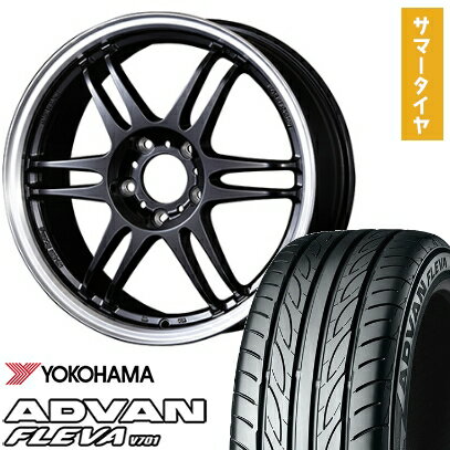 【取付対象】195/40R17 夏タイヤ ホイール4本セット YOKOHAMA アドバン フレバV701 (4/100車用) KOSEI K-1レーシング レヴ 17インチ【送料無料】
