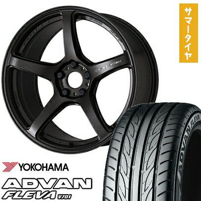 【取付対象】195/40R17 夏タイヤ ホイール4本セット YOKOHAMA アドバン フレバV701 (4/100車用) WORK エモーション T5R 17インチ【送料無料】