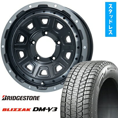 【取付対象】175/80R16 スタッドレスタイヤ ホイール4本セット ジムニー BRIDGESTONE ブリザック DM-V3 DMV3 LEHRMEISTER LMG DS-10 ブラック/ブラッククリアリム 16インチ【送料無料】