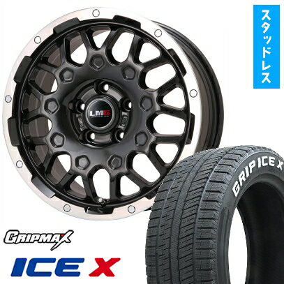 【取付対象】215/60R16 スタッドレスタイヤ ホイール4本セット 5/114車用 GRIPMAX アイスX RWL ホワイトレター(限定) LEHRMEISTER LMG MS-9W ブラック/ブラッククリアリム 16インチ(送料無料)