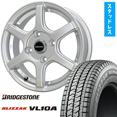 【取付対象】165/80R14 97/95N スタッドレスタイヤ ホイール4本セット NV200 バネット BRIDGESTONE ブリザック VL10A HOT STUFF バイソン BN-04 14インチ(送料無料)