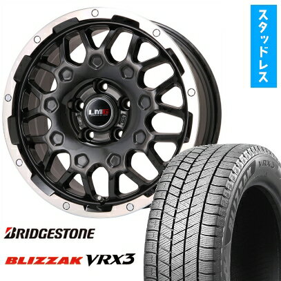 【取付対象】215/60R17 スタッドレスタイヤ ホイール4本セット BRIDGESTONE ブリザック VRX3 (5/114車用) LEHRMEISTER LMG MS-9W ブラック/ブラッククリアリム 17インチ【送料無料】
