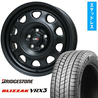 【取付対象】215/60R17 スタッドレスタイヤ ホイール4本セット BRIDGESTONE ブリザック VRX3 (5/114車用) LEHRMEISTER LMG OFF-STYLE(マットブラック) 17インチ【送料無料】
