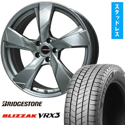 【取付対象】215/60R16 スタッドレスタイヤ ホイール4本セット BRIDGESTONE ブリザック VRX3 (5/114車用) PREMIX ヴェランV(クロームハイパーシルバー) 16インチ【送料無料】