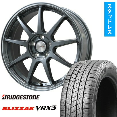 【取付対象】215/45R17 スタッドレスタイヤ ホイール4本セット BRIDGESTONE ブリザック VRX3 (5/100車用) LEHRMEISTER LMスポーツLM-QR ガンメタ/ラインポリッシュ 17インチ【送料無料】