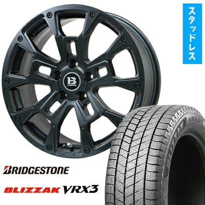 【取付対象】225/65R17 スタッドレスタイヤ ホイール4本セット BRIDGESTONE ブリザック VRX3 (5/114車用) ビッグウエイ B-LUGNAS BRD(マットブラック) 17インチ【送料無料】
