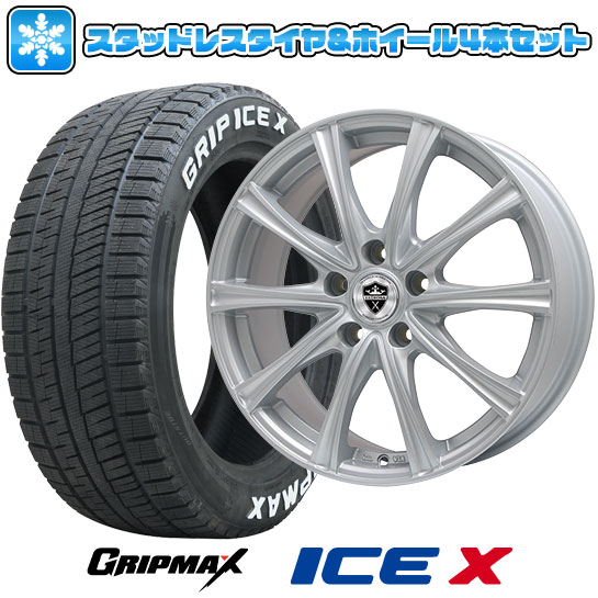 【取付対象】195/55R16 スタッドレスタイヤ ホイール4本セット GRIPMAX アイスX RWL ホワイトレター(限定2022年製) (4/100車用) BRANDLE ER16 16インチ【送料無料】