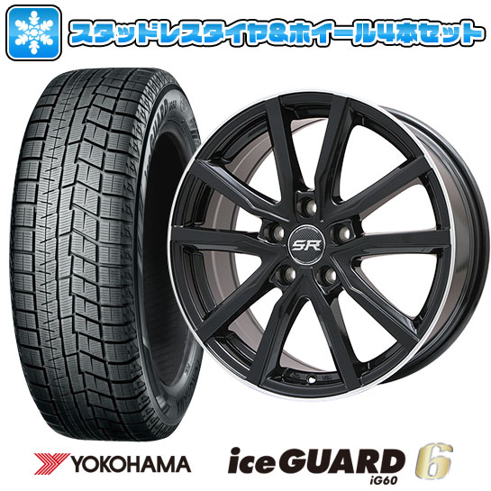 【取付対象】205/60R16 スタッドレスタイヤ ホイール4本セット YOKOHAMA アイスガード シックスIG60 (5/114車用) BRANDLE N52B 16インチ【送料無料】