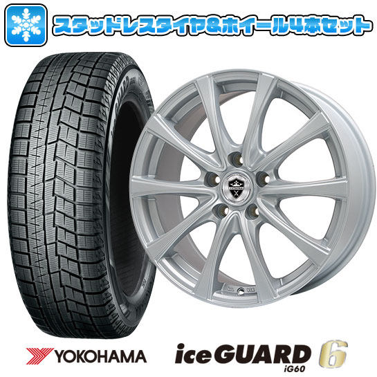 205/60R16 スタッドレスタイヤ ホイール4本セット 90系ノア/ヴォクシー用 YOKOHAMA アイスガード シックスIG60 BRANDLE KF25 トヨタ車専用 16インチ