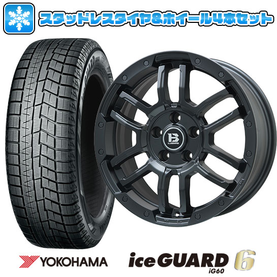 【取付対象】215/65R16 スタッドレスタイヤ ホイール4本セット 輸入車用 レネゲード YOKOHAMA アイスガード シックスIG60 BIGWAY B-LUGNAS FRD(マットブラック) 16インチ【送料無料】