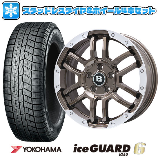 【取付対象】215/65R16 スタッドレスタイヤ ホイール4本セット 輸入車用 レネゲード YOKOHAMA アイスガード シックスIG60 BIGWAY B-LUGNAS FRD(ブロンズ/リムポリッシュ) 16インチ【送料無料】