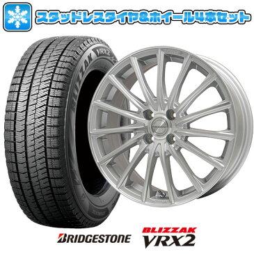 【取付対象】 ■送料無料 4穴/100■ スタッドレスタイヤ ホイール4本セット BRIDGESTONE ブリヂストン ブリザック VRX2 195/55R16 16インチ LEHRMEISTER LM-S FS15 (シルバーポリッシュ) 6.5J 6.50-16