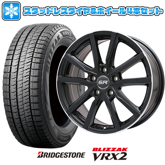 【取付対象】215/60R16 スタッドレスタイヤ ホイール4本セット BRIDGESTONE ブリザック VRX2 (5/114車用) BRANDLE N52B 16インチ【送料無料】