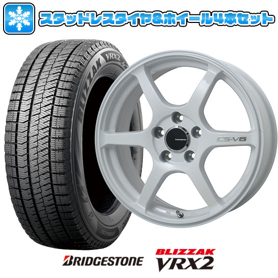 【取付対象】205/55R17 スタッドレスタイヤ ホイール4本セット BRIDGESTONE ブリザック VRX2 (5/114車用) LEHRMEISTER CS-V6(ホワイト) 17インチ【送料無料】