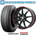 【取付対象】195/65R15 スタッドレスタイヤ ホイール4本セット BRIDGESTONE ブリザック VRX2 (5/100車用) LEHRMEISTER LMスポーツLM-QR グロスブラック/レッドライン 15インチ【送料無料】