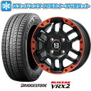 【取付対象】145/80R12 スタッドレスタイヤ ホイール4本セット BRIDGESTONE ブリザック VRX2 (軽自動車用) BIGWAY B-LUGNAS FRD(マットブラック/レッドリム) 12インチ【送料無料】