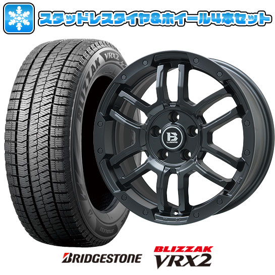 【取付対象】225/60R17 スタッドレスタイヤ ホイール4本セット BRIDGESTONE ブリザック VRX2 (5/114車用) BIGWAY B-LUGNAS FRD(マットブラック) 17インチ【送料無料】