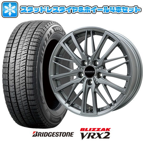 【取付対象】215/60R16 スタッドレスタイヤ ホイール4本セット 輸入車用 アウディQ2（GA） BRIDGESTONE ブリザック VRX2 EUROAXIS ガヤW5(マットチタニウム) 16インチ【送料無料】