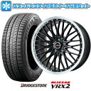 【取付対象】225/55R17 スタッドレスタイヤ ホイール4本セット BRIDGESTONE ブリザック VRX2 (5/114車用) PREMIX MER PROMESH グロスブラック/リムポリッシュ 17インチ【送料無料】