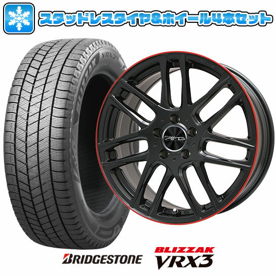 エントリーしてポイント7倍![5/23 20:00-5/27 01:59] 【取付対象】245/45R18 スタッドレスタイヤ ホイール4本セット 輸入車用 ベンツCLS（C257） BRIDGESTONE ブリザック VRX3 BIGWAY EURO AFG(マットブラック/レッドリム) 18インチ【送料無料】