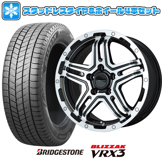 【取付対象】225/70R16 スタッドレスタイヤ ホイール4本セット BRIDGESTONE ブリザック VRX3 (5/114車用) PREMIX グラバス-J2(ブラックポリッシュ) 16インチ【送料無料】