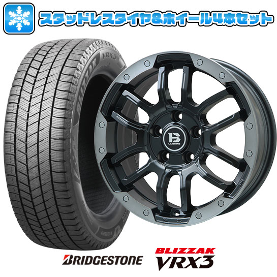 【取付対象】215/70R16 スタッドレスタイヤ ホイール4本セット BRIDGESTONE ブリザック VRX3 (5/114車用) BIGWAY B-LUGNAS FRD(マットブラック/ブラッククリアリム) 16インチ【送料無料】