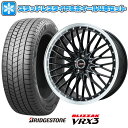 【取付対象】215/55R17 スタッドレスタイヤ ホイール4本セット BRIDGESTONE ブリザック VRX3 (5/114車用) PREMIX MER PROMESH グロスブラック/リムポリッシュ 17インチ【送料無料】