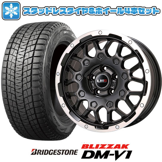【取付対象】215/65R16 スタッドレスタイヤ ホイール4本セット 輸入車用 レネゲード BRIDGESTONE ブリザック DM-V1 DMV1 LEHRMEISTER LMG MS-9W ブラック/ブラッククリアリム 16インチ【送料無料】