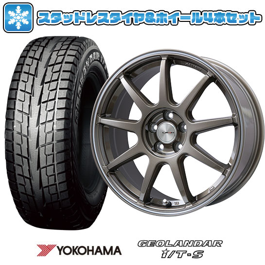 【取付対象】215/65R16 スタッドレスタイヤ ホイール4本セット アルファード/ヴェルファイア等 YOKOHAMA ジオランダー I/T-S G073 LEHRMEISTER LMスポーツLM-QR ブロンズ/ラインポリッシュ 16インチ【送料無料】