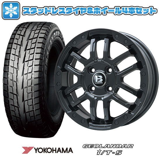 【取付対象】215/65R16 スタッドレスタイヤ ホイール4本セット アルファード/ヴェルファイア等 YOKOHAMA ジオランダー I/T-S G073 BIGWAY B-LUGNAS FRD(マットブラック) 16インチ【送料無料】