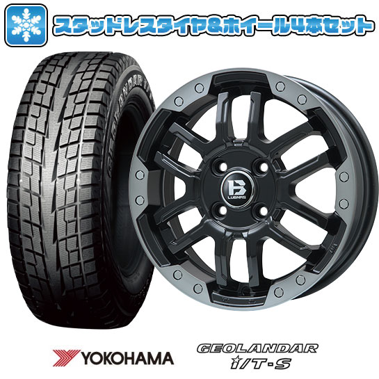 【取付対象】215/65R16 スタッドレスタイヤ ホイール4本セット アルファード/ヴェルファイア等 YOKOHAMA ジオランダー I/T-S G073 BIGWAY B-LUGNAS FRD(マットブラック/ブラッククリアリム) 16インチ【送料無料】