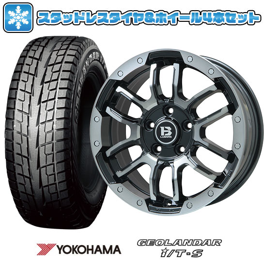 【取付対象】215/60R17 スタッドレスタイヤ ホイール4本セット YOKOHAMA ジオランダー I/T-S G073 (5/114車用) BIGWAY B-LUGNAS FRD(ブラックポリッシュ/ブラッククリア) 17インチ【送料無料】
