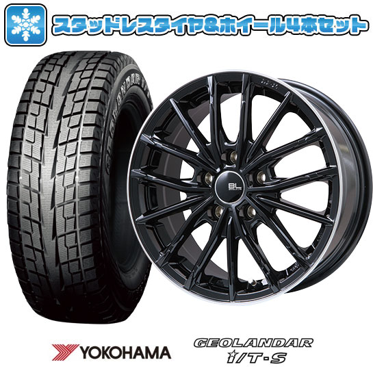 【取付対象】215/65R16 スタッドレスタイヤ ホイール4本セット アルファード/ヴェルファイア等 YOKOHAMA ジオランダー I/T-S G073 BRANDLE-LINE DF-10M グロスブラック/リムポリッシュ 16インチ【送料無料】