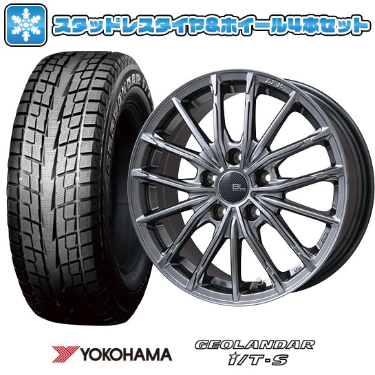 【取付対象】215/65R16 スタッドレスタイヤ ホイール4本セット アルファード/ヴェルファイア等 YOKOHAMA ジオランダー I/T-S G073 ブランドルライン DF-10M ハイパーグレー 16インチ【送料無料】