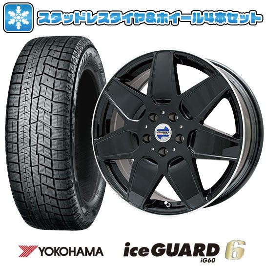 【取付対象】225/55R17 スタッドレスタイヤ ホイール4本セット 輸入車用 MINI（F60 JCW） YOKOHAMA アイスガード シックスIG60 KELLENERS M7(グロスブラック/リムポリッシュ) 17インチ【送料無料】
