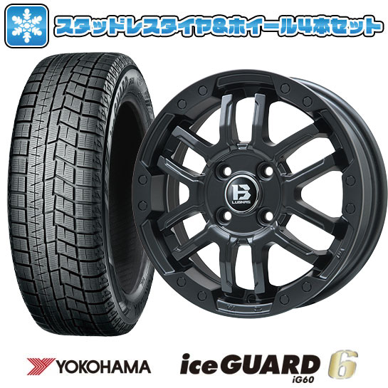 【取付対象】215/65R16 スタッドレスタイヤ ホイール4本セット アルファード/ヴェルファイア等 YOKOHAMA アイスガード シックスIG60 BIGWAY B-LUGNAS FRD(マットブラック) 16インチ【送料無料】