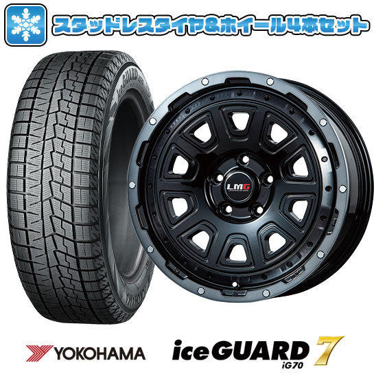【取付対象】215/65R16 スタッドレスタイヤ ホイール4本セット アルファード/ヴェルファイア等 YOKOHAMA アイスガード セブンIG70 LEHRMEISTER LMG DS-10 16インチ(送料無料)