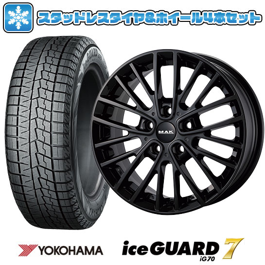 【取付対象】195/55R16 スタッドレスタイヤ ホイール4本セット 輸入車用 MINI（F65/F66） YOKOHAMA アイスガード セブンIG70 MAK チェルシー 16インチ(送料無料)