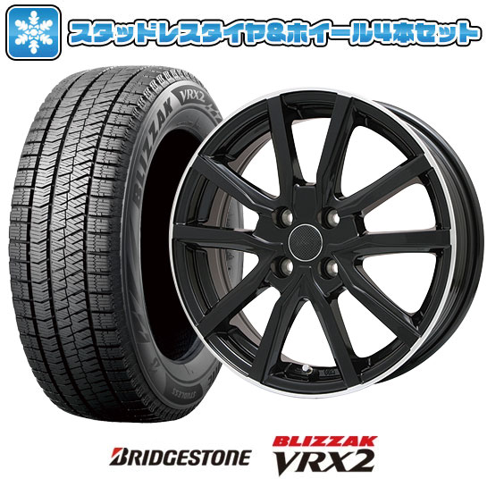 【取付対象】185/60R15 スタッドレスタイヤ ホイール4本セット BRIDGESTONE ブリザック VRX2 (4/100車用) BRANDLE N52B 15インチ【送料無料】