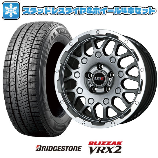 【取付対象】215/65R16 スタッドレスタイヤ ホイール4本セット 輸入車用 レネゲード BRIDGESTONE ブリザック VRX2 LEHRMEISTER LMG MS-9W ガンメタリムポリッシュ 16インチ【送料無料】