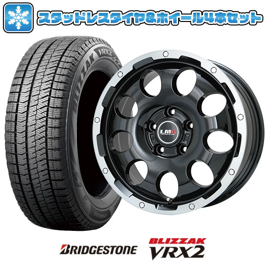 【取付対象】215/60R17 スタッドレスタイヤ ホイール4本セット BRIDGESTONE ブリザック VRX2 (5/114車用) LEHRMEISTER LMG CS-9 ブラック/ブラッククリアリム 17インチ【送料無料】