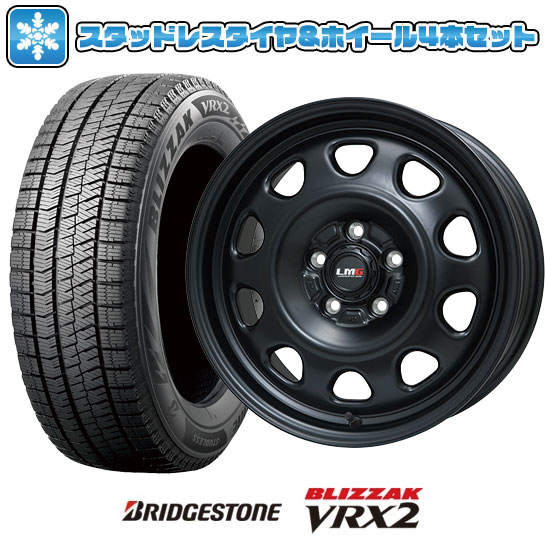 【取付対象】215/65R16 スタッドレスタイヤ ホイール4本セット アルファード/ヴェルファイア等 BRIDGESTONE ブリザック VRX2 LEHRMEISTER LMG OFF-STYLE(マットブラック) 16インチ【送料無料】