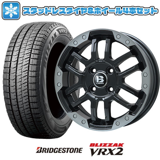 【取付対象】215/65R16 スタッドレスタイヤ ホイール4本セット アルファード/ヴェルファイア等 BRIDGESTONE ブリザック VRX2 BIGWAY B-LUGNAS FRD(マットブラック/ブラッククリアリム) 16インチ【送料無料】