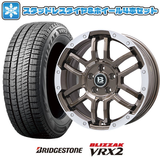 【取付対象】215/60R17 スタッドレスタイヤ ホイール4本セット BRIDGESTONE ブリザック VRX2 (5/114車用) BIGWAY B-LUGNAS FRD(ブロンズ/リムポリッシュ) 17インチ【送料無料】