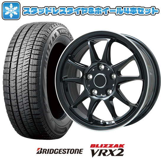 【取付対象】225/55R17 スタッドレスタイヤ ホイール4本セット BRIDGESTONE ブリザック VRX2 (5/114車用) ブランドル KF28B 17インチ【送料無料】